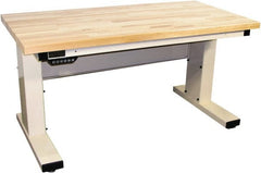 Proline - 60 Wide x 30" Deep x 42-1/2" High, Maple Workbench - Adjustable Height Legs, Light Beige - Exact Tooling
