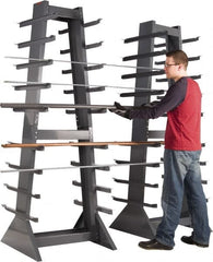 Durham - 9 Bay, 9 Shelf, 2,600 Lb Capacity, Gray 2-Sided Horizontal Bar Storage Rack - 30" Wide x 85" High x 30" Deep - Exact Tooling