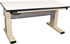 Proline - 60 Wide x 30" Deep x 42-1/2" High, Static Dissipative Workbench - Adjustable Height Legs, Light Beige - Exact Tooling