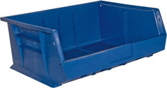 Durham - 14-5/8" Deep, Blue Plastic Hang and Stack Bins - 7" High x 16-3/4" Wide x 14-5/8" Long - Exact Tooling