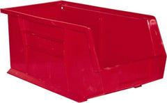 Durham - 14-5/8" Deep, Red Plastic Hang and Stack Bins - 7" High x 8-1/4" Wide x 14-5/8" Long - Exact Tooling