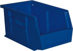 Durham - 11-3/8" Deep, Blue Plastic Hang and Stack Bins - 5" High x 5-1/2" Wide x 11-3/8" Long - Exact Tooling