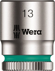 Wera - 1/4" Drive, Shallow Socket - 6 Points, 17/24" OAL - Exact Tooling