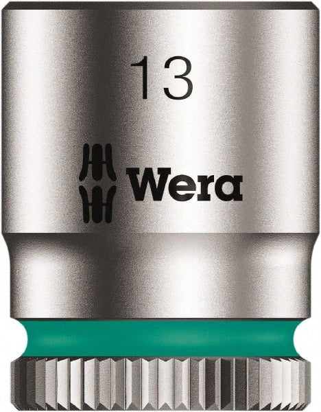 Wera - 1/4" Drive, Shallow Socket - 6 Points, 17/24" OAL - Exact Tooling