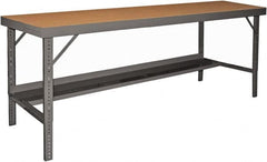 Durham - 96 Wide x 36" Deep x 26" High, Steel Workbench - Folding Legs, Gray - Exact Tooling