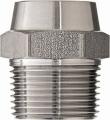 Made in USA - 2" Grade 316 Stainless Steel Pipe Hex Nipple - MNPT x Butt Weld End Connections, 1,000 psi - Exact Tooling