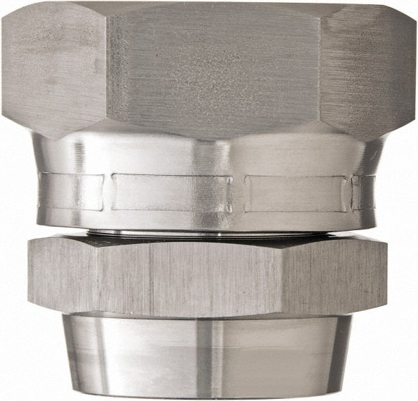 Made in USA - 1-1/2" Grade 316 Stainless Steel Pipe Swivel - Female JIC x Butt Weld End Connections, 2,400 psi - Exact Tooling