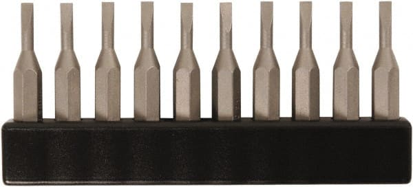 Wiha - 3.5mm Blade, 5/32" Drive Slotted Screwdriver Bit - 1-7/64" OAL - Exact Tooling