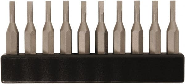 Wiha - 3mm Blade, 5/32" Drive Slotted Screwdriver Bit - 1-7/64" OAL - Exact Tooling