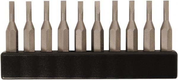 Wiha - 0.8mm Blade, 5/32" Drive Slotted Screwdriver Bit - 1-7/64" OAL - Exact Tooling