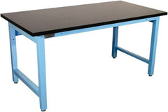 Proline - 72 Wide x 36" Deep x 36" High, Chem-Guard Workbench - Adjustable Height Legs, Light Blue - Exact Tooling