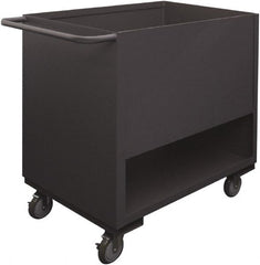 Durham - 1,200 Lb Capacity, 1 Shelf, 4-Sided Steel Stock Truck - 24" Long x 48" Wide x 40" High, Phenolic Wheels - Exact Tooling