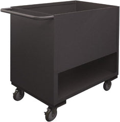Durham - 1,200 Lb Capacity, 1 Shelf, 4-Sided Steel Stock Truck - 18" Long x 36" Wide x 41-1/4" High, Phenolic Wheels - Exact Tooling