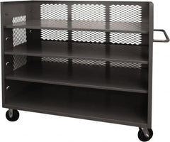 Durham - 2,000 Lb Capacity, 3 Shelf, 3-Sided Steel Truck - 30" Long x 60-1/2" Wide x 56-7/16" High, Phenolic Wheels - Exact Tooling