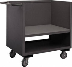 Durham - 1,200 Lb Capacity, 1 Shelf, 3-Sided Steel Truck - 24" Long x 48" Wide x 40" High, Phenolic Wheels - Exact Tooling