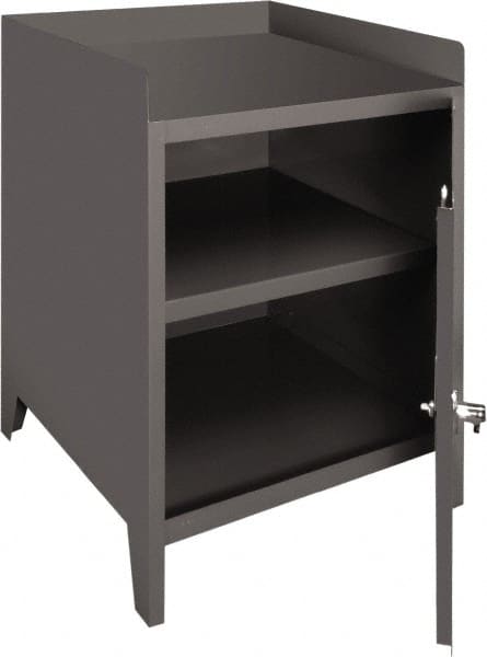 Durham - 1 Shelf Locking Storage Cabinet - Steel, 24" Wide x 24" Deep x 35-1/2" High, Gray - Exact Tooling