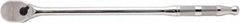 Proto - 1/2" Drive Pear Head Ratchet - Full Polish Chrome Finish, 18" OAL, 90 Gear Teeth, Long Handle, Reversible Head - Exact Tooling