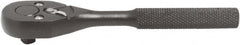 Proto - 1/4" Drive Pear Head Ratchet - Black Oxide Finish, 5" OAL, 90 Gear Teeth, Standard Handle, Reversible Head - Exact Tooling