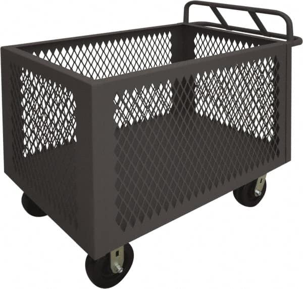 Durham - 2,000 Lb Load Capacity, Steel Box Truck - 36" Wide x 24" Long x 29-1/2" High, Gray - Exact Tooling