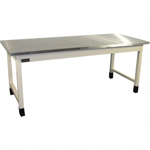 Proline - 72 Wide x 30" Deep x 36" High, Stainless Steel Workbench - Adjustable Height Legs, Light Beige - Exact Tooling