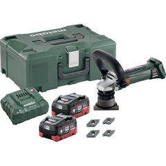 Metabo - 45° Bevel Angle, 5/32" Bevel Capacity, 7,000 RPM, Cordless Beveler - 5.5 Amps, 1/8" Min Workpiece Thickness - Exact Tooling