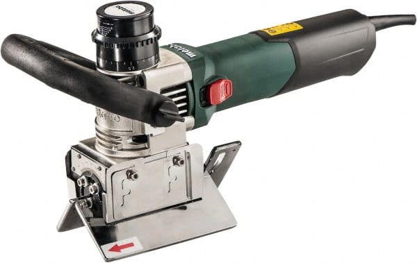Metabo - 0 to 90° Bevel Angle, 3/8" Bevel Capacity, 12,500 RPM, 810 Power Rating, Electric Beveler - 13 Amps, 1/4" Min Workpiece Thickness - Exact Tooling