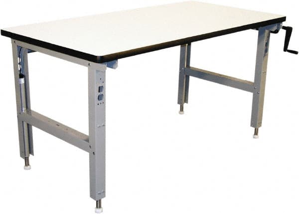 Proline - 60 Wide x 36" Deep x 42" High, Static Dissipative Workbench - Adjustable Height Legs, Light Gray - Exact Tooling