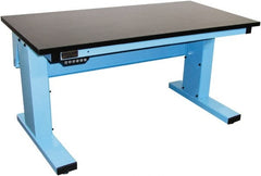 Proline - 60 Wide x 30" Deep x 42-1/2" High, Epoxy Resin Workbench - Adjustable Height Legs, Light Beige - Exact Tooling