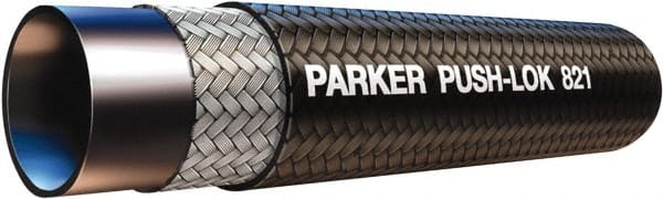 Parker - 1/4" ID x 1/2" OD CTL Push-on Air Hose - 350 Working psi, -40 to 212°F, Black - Exact Tooling