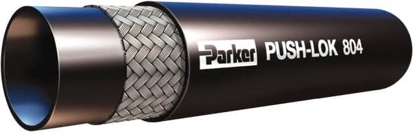 Parker - 1/2" ID x 0.91" OD CTL Push-on Air Hose - 150 Working psi, -40 to 158°F, Black - Exact Tooling