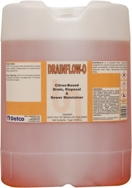 Detco - 5 Gal Liquid Drain Cleaner - Citrus Scent, Drum - Exact Tooling