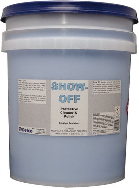 Detco - 5 Gal Pail Unscented Glass Cleaner - Use on Glass, Plastic Surfaces - Exact Tooling