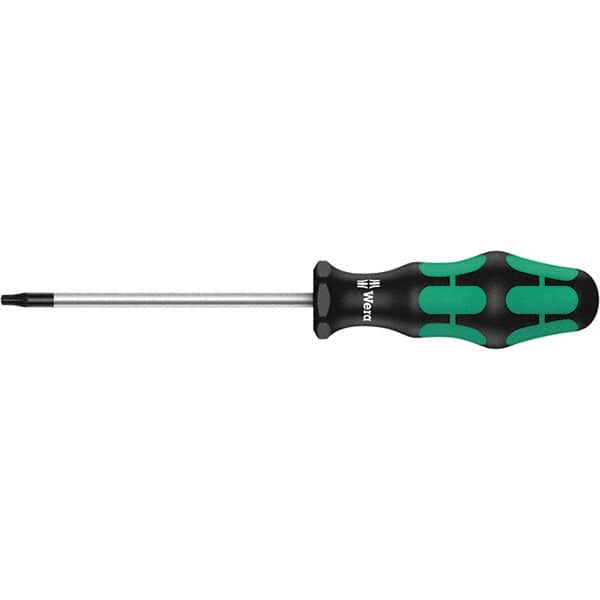 Wera - T8 Tamper Resistant Torx Driver - 2-3/8" Blade Length, 8-17/64" OAL, Ergonomic Handle, Chrome Plated Steel - Exact Tooling