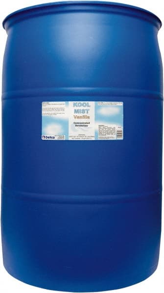 Detco - 55 Gal Drum Deodorizer - Liquid, Vanilla Scent, Concentrated, Environmentally Safe - Exact Tooling