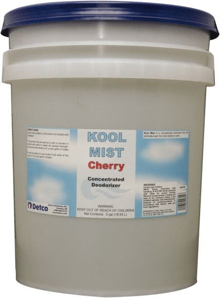 Detco - 5 Gal Pail Deodorizer - Liquid, Cherry Scent, Concentrated, Environmentally Safe - Exact Tooling