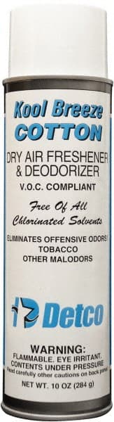 Detco - 20 oz Aerosol Can Deodorizer - Aerosol, Cotton Scent, Environmentally Safe - Exact Tooling