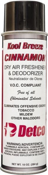 Detco - 20 oz Aerosol Can Deodorizer - Aerosol, Cinnamon Scent, Environmentally Safe - Exact Tooling