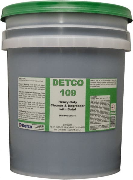 Detco - 5 Gal Bucket Cleaner/Degreaser - Liquid, Butyl-Based, Unscented - Exact Tooling