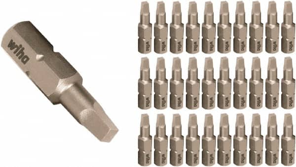 Wiha - 1/4" Drive, #1 Insert Screwdriver Bit - 25mm OAL - Exact Tooling