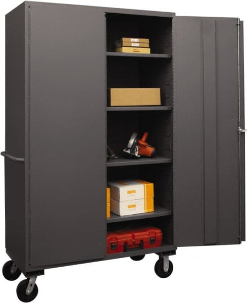 Durham - 4 Shelf Locking Storage Cabinet - Steel, 36" Wide x 24" Deep x 80" High, Gray - Exact Tooling