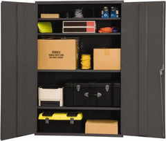 Durham - 4 Shelf Locking Storage Cabinet - Steel, 48" Wide x 24" Deep x 84" High, Gray - Exact Tooling