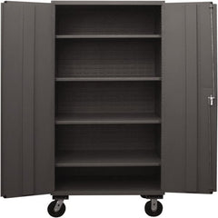 Durham - 4 Shelf Locking Storage Cabinet - Steel, 48" Wide x 24" Deep x 80" High, Gray - Exact Tooling