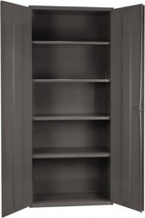 Durham - 4 Shelf Locking Storage Cabinet - Steel, 36" Wide x 24" Deep x 84" High, Gray - Exact Tooling