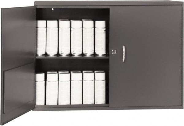Durham - 1 Shelf Wall Storage Cabinet - Steel, 33-3/4" Wide x 11-7/8" Deep x 23-7/8" High, Gray - Exact Tooling