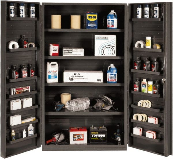 Durham - 4 Shelf Locking Storage Cabinet - Steel, 24" Wide x 24" Deep x 84" High, Gray - Exact Tooling