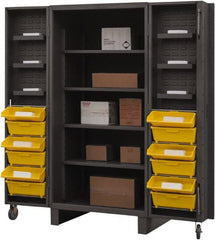 Durham - 10 Shelf 12 Bin Storage Cabinet - Steel, 36" Wide x 36" Deep x 78" High, Gray - Exact Tooling