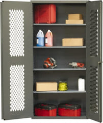 Durham - 4 Shelf Locking Storage Cabinet - Steel, 36" Wide x 24" Deep x 72" High, Gray - Exact Tooling