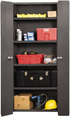Durham - 4 Shelf Locking Storage Cabinet - Steel, 36" Wide x 20" Deep x 84" High, Gray - Exact Tooling