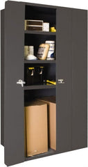 Durham - 3 Shelf Locking Storage Cabinet - Steel, 36" Wide x 20" Deep x 72" High, Gray - Exact Tooling