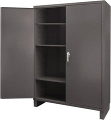 Durham - 3 Shelf Locking Storage Cabinet - Steel, 60" Wide x 24" Deep x 84" High, Gray - Exact Tooling